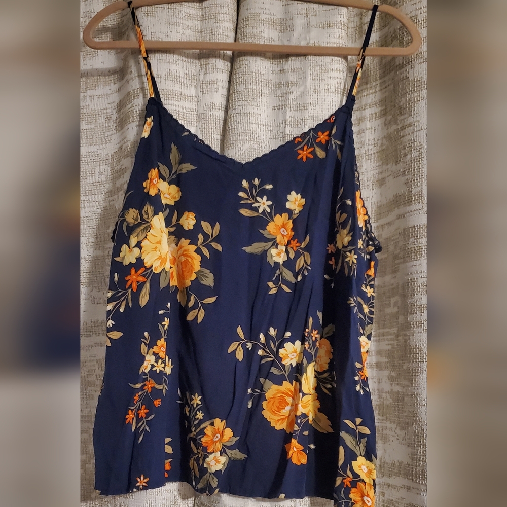 Old Navy Floral Navy Camisole Top